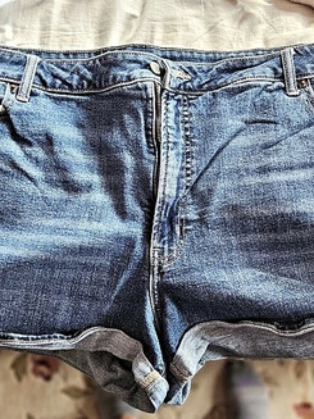 Old Navy High-Waisted OG Straight Jean Shorts Blue